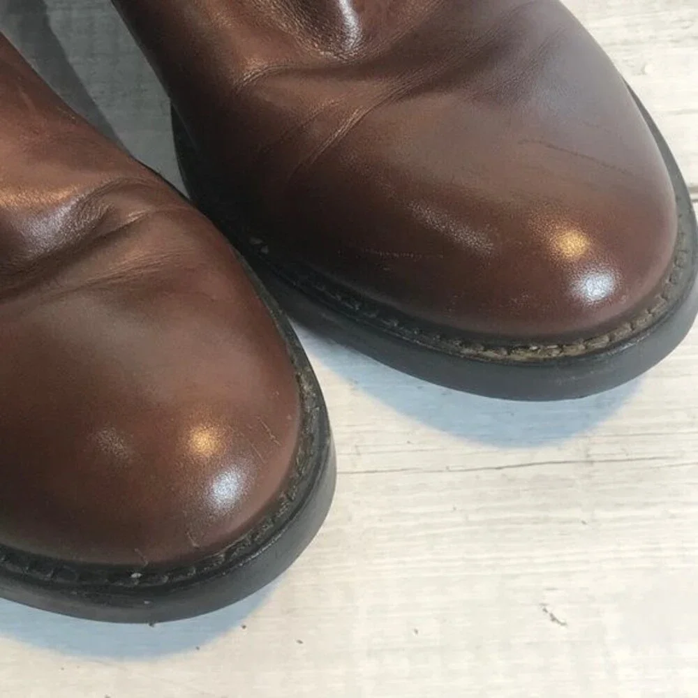 ECCO Tall Riding Boots Double Ankle Straps +Upper Strap w/ buckles Women’s 38